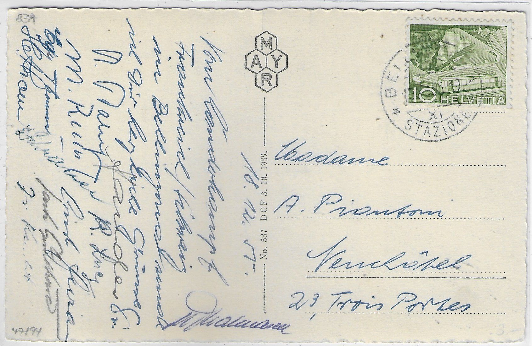 Cartoline postali: Bellinzona - Castello di Svitto – Usato da Ettingen venduto da Kartenplanet 1