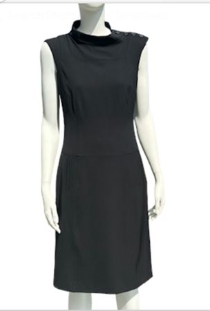 ☕️🍽️🍾🥂...René Lezard - Elegant Black Dress , Gr. 36, Wool