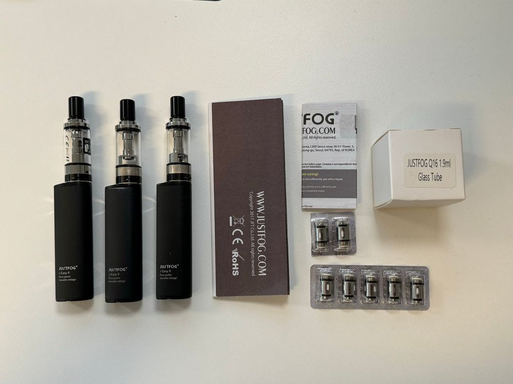 eZigarette 3x Justfog JEasy 9, 7 Coils 1.6 Ohm, Ersatzglas Kaufen
