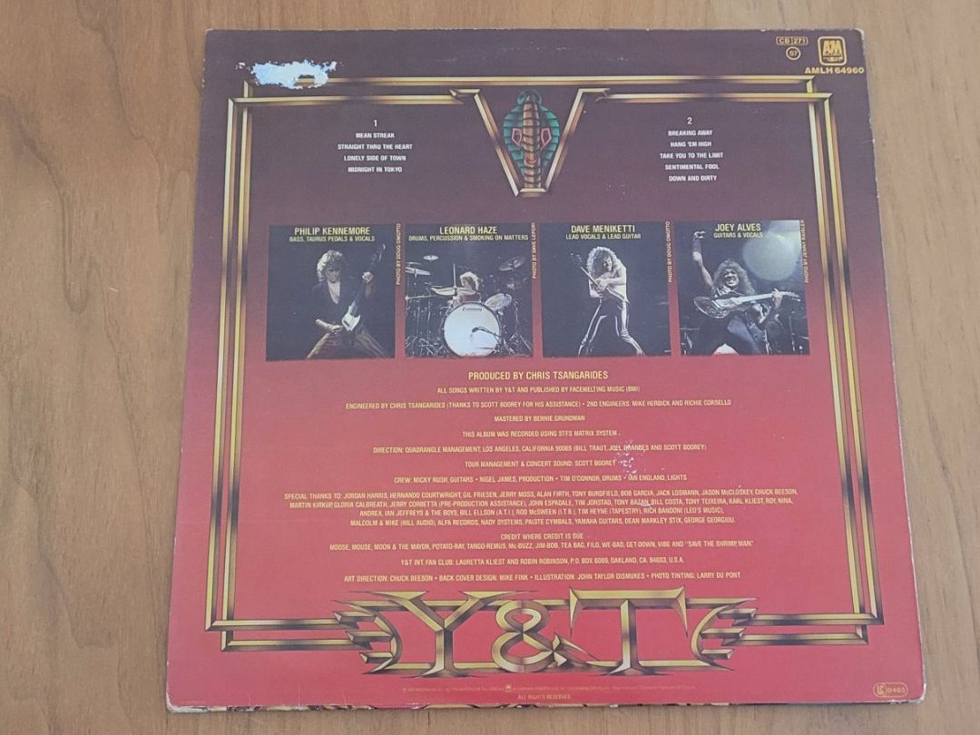 Schallplatten: LP  Y & T – Gebraucht aus Martigny von MZ-67 1