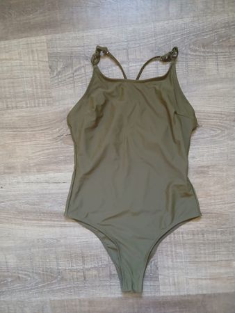Badeanzug olivfarben mit Trägern guter Zustand Grösse M