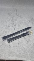 Bracelet de montre en cuir noir boucle dorée largeur 13mm