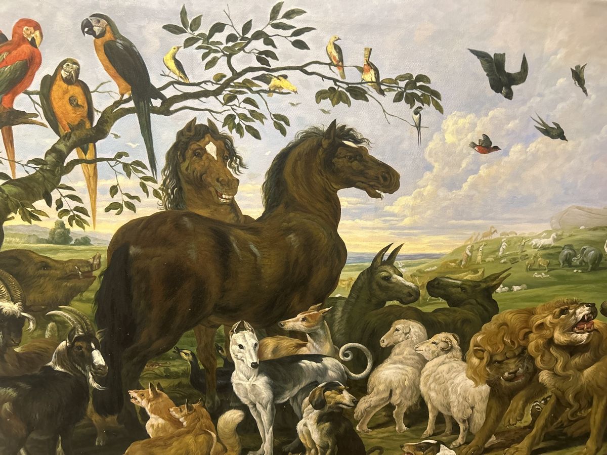 Dipinti: Gemälde Noahs Arche, Tierdarstellung, Leinwandbild, – Usato da Glarus venduto da KunstWerkEr-LS87 1