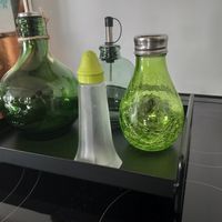 Liebe die Farbe grün: 4er. Glas Menage m. Plateau