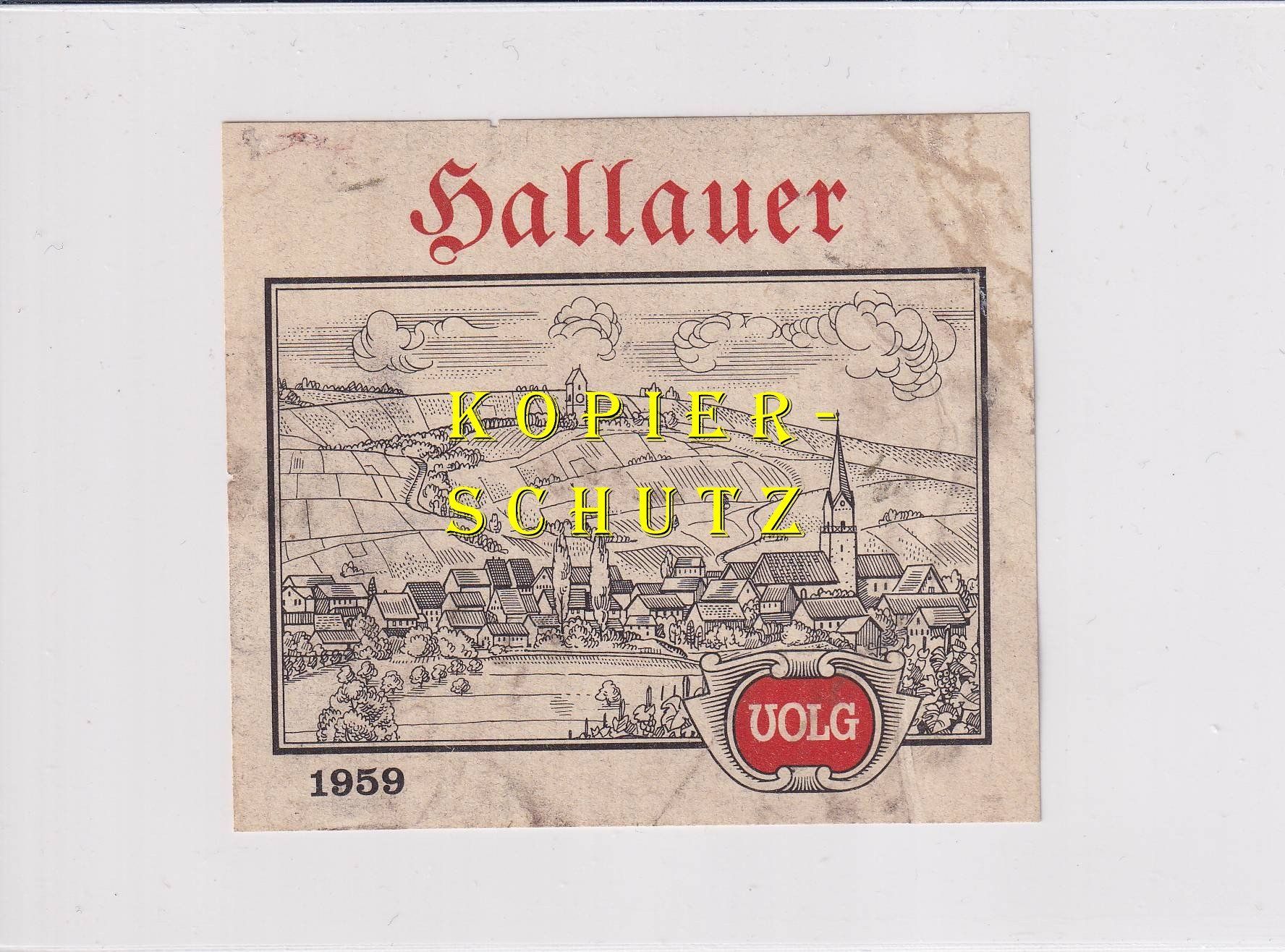 Papier: Etikette - Hallauer 1959 /bd – D'occasion à Hombrechtikon par Rudolf07