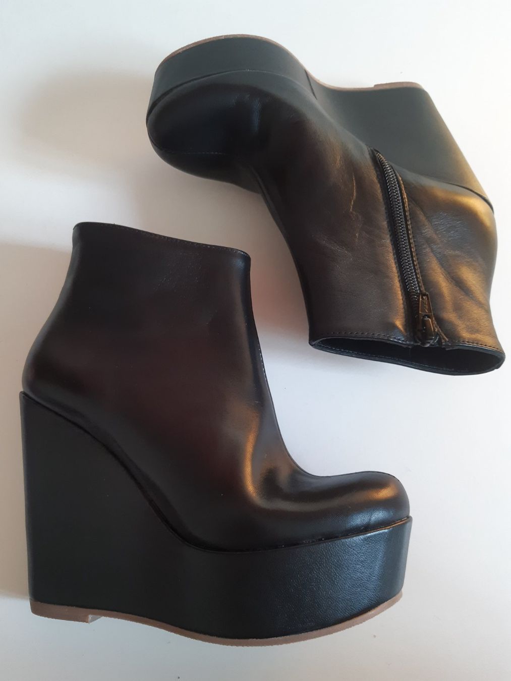 Scarpe da donna: Black real leather Clizia platform boots size 35 – Usato da Verscio venduto da giamma1985 2
