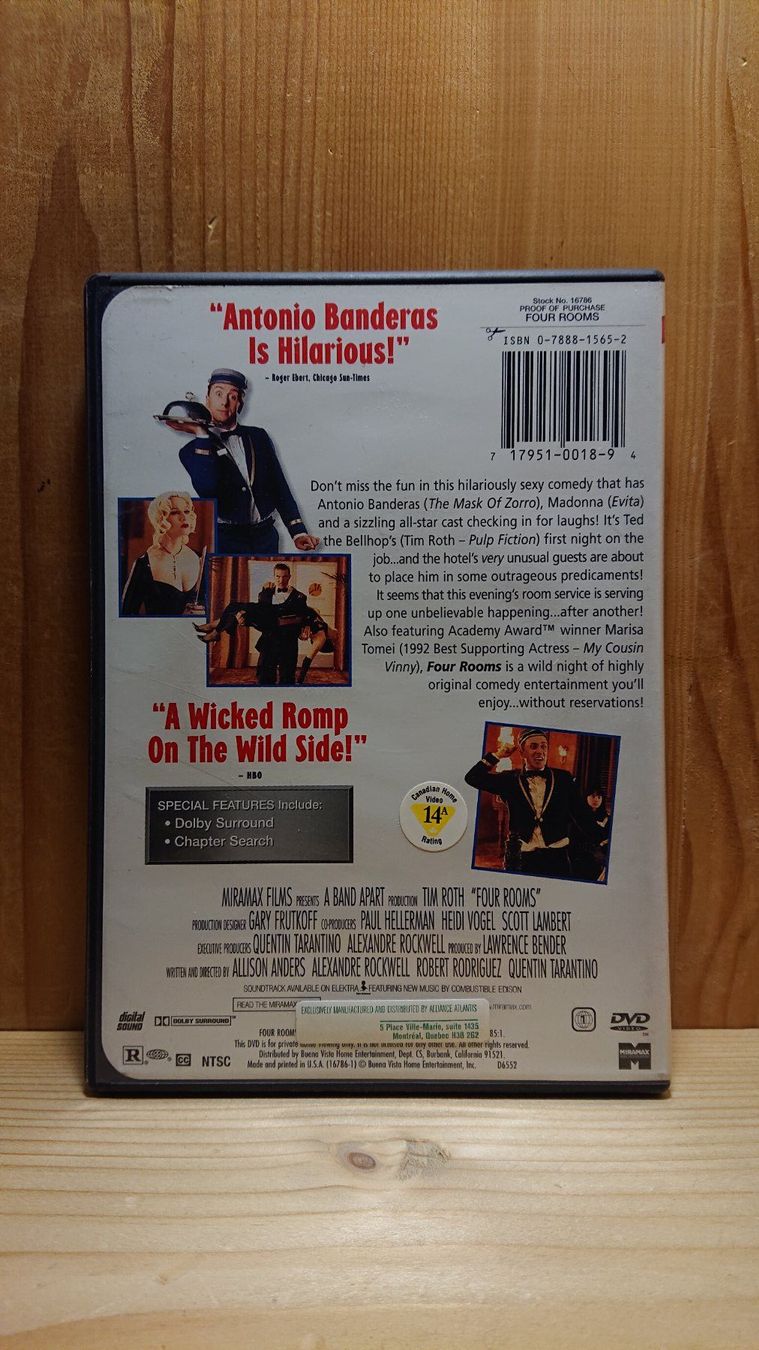 Tutti i DVDs: FOUR ROOMS DVD Englische Version – Usato da Wilderswil venduto da Exebub 1
