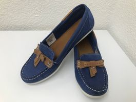 Volare - Mokassins aus Leder Gr.40, blau/braun