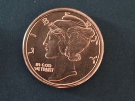 USA 1 Oz .999 Copper, Liberty