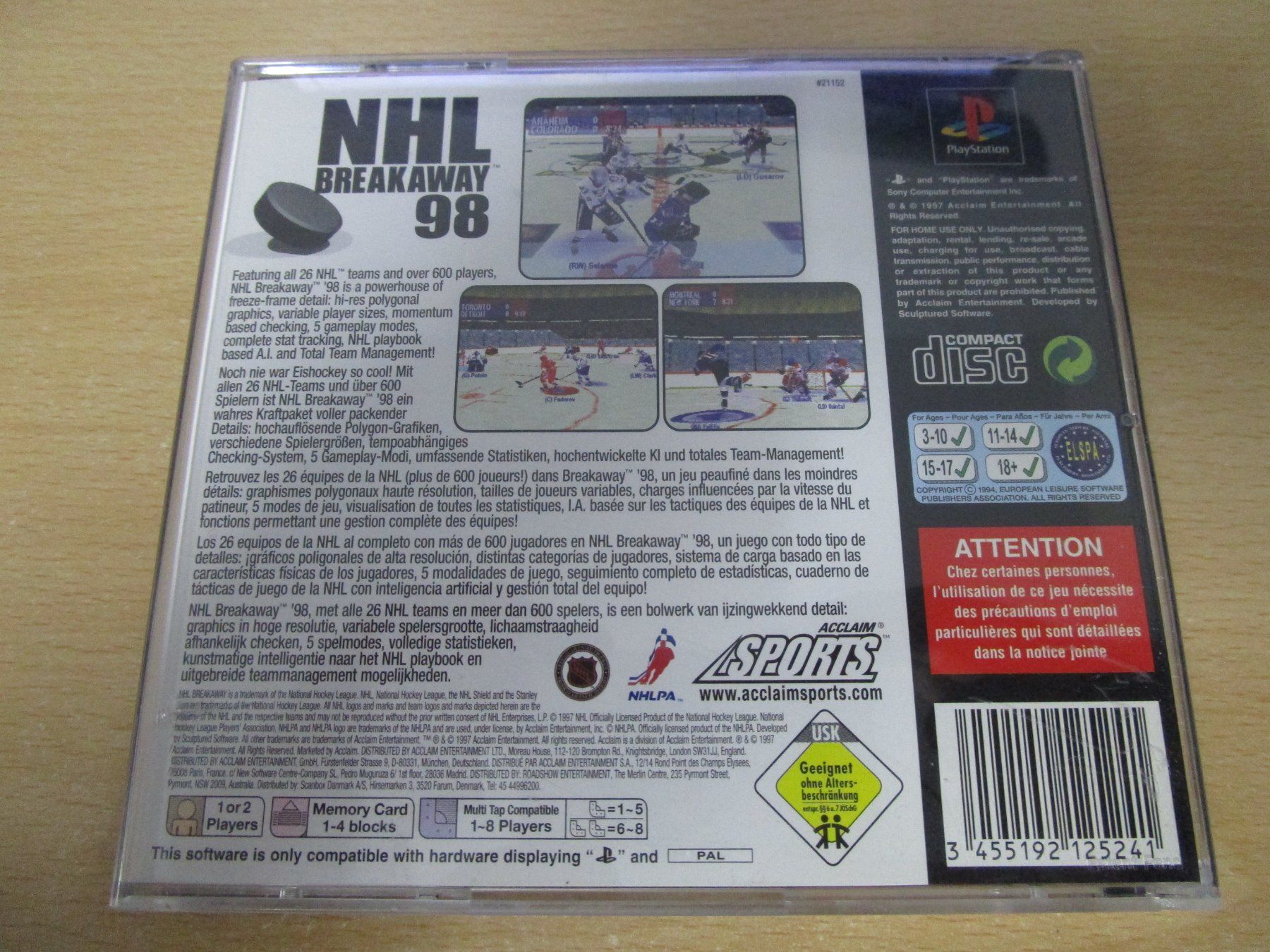Sony Giochi: NHL Breakaway 98 Playstation 1 PSX PS One – Usato da Goldau venduto da agestuffer 1