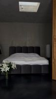 Bett Polsterbett dunkelgrau 180x200 cm 