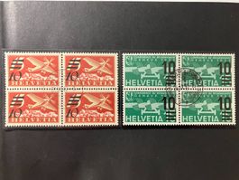 Flugpost 1935, Kat. 19+20, Viererblöcke, KP 290.--