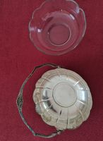 Antik Schale Silber mit Glaseinsatz Korb