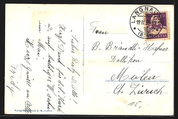 Cartoline postali: AK Langnau i. E., Teilansicht, 1933 – Usato da Berlin venduto da bartko-reher 1