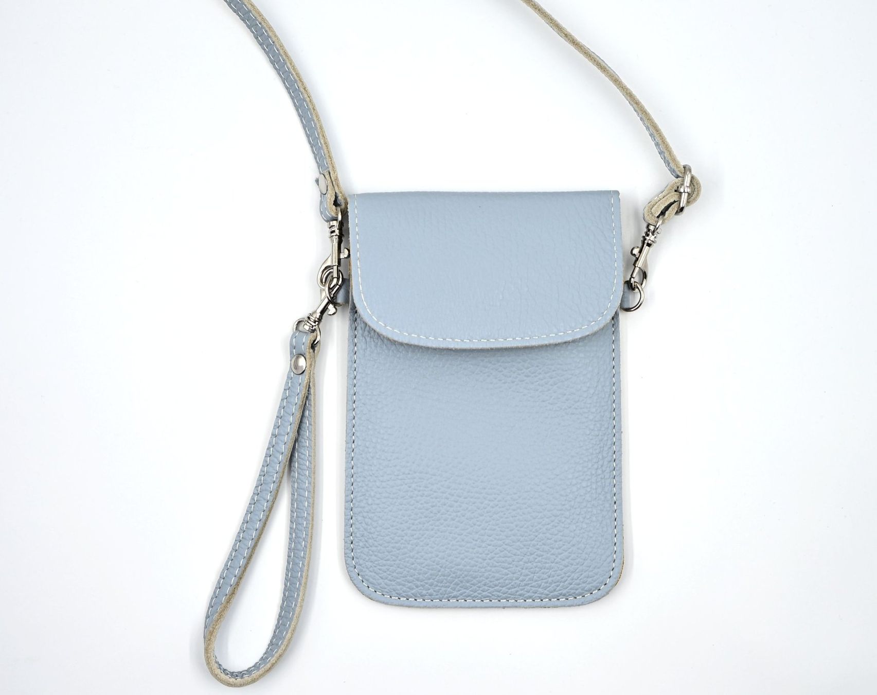 Borse da donna: Handytasche Leder hellblau Made in Italy neu – Nuovo (secondo la descrizione) da Dürnten venduto da puumies 2