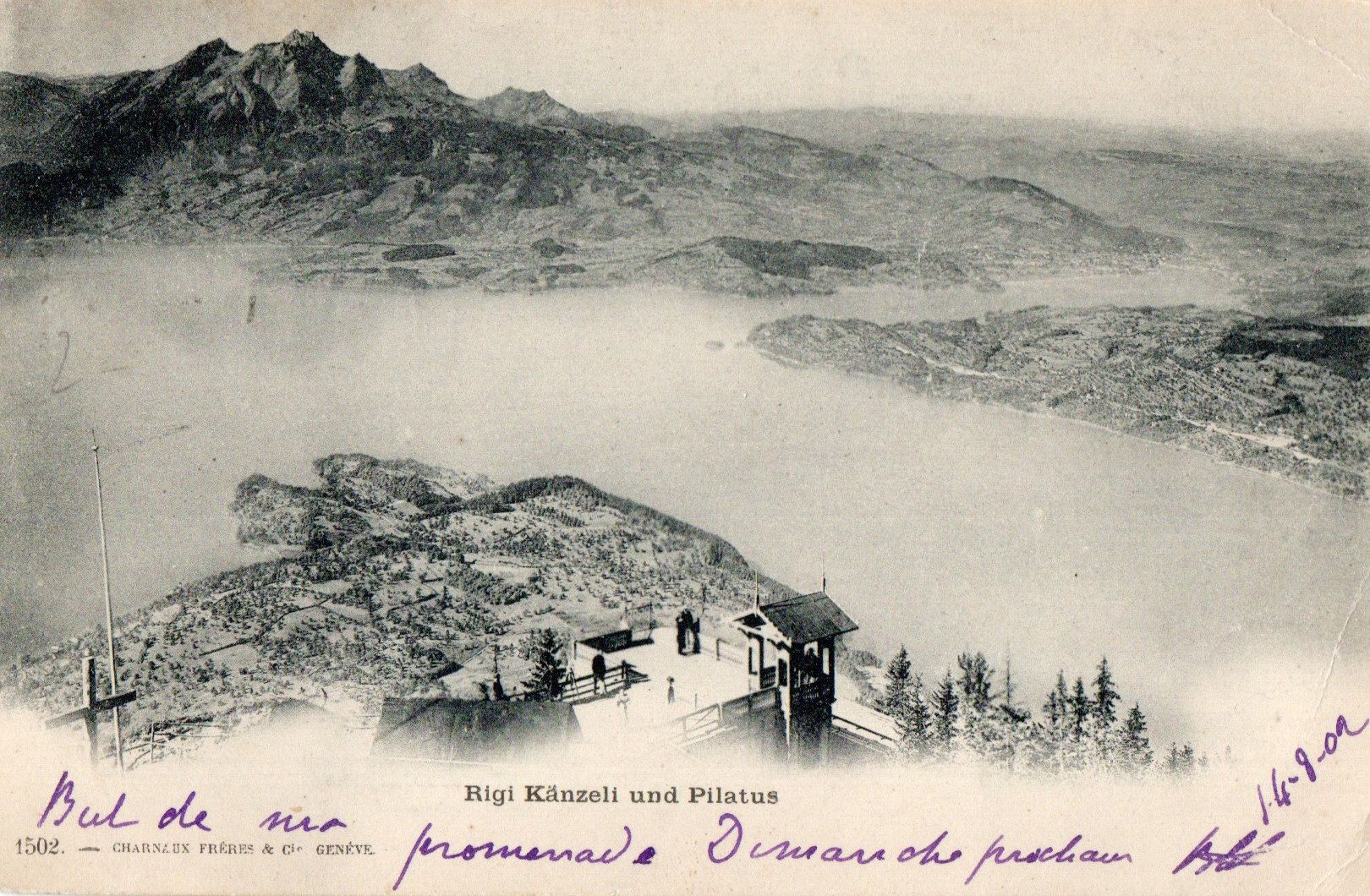 Ansichtskarten: Rigi Känzeli und Pilatus – Gebraucht aus Melano von pisonsdro