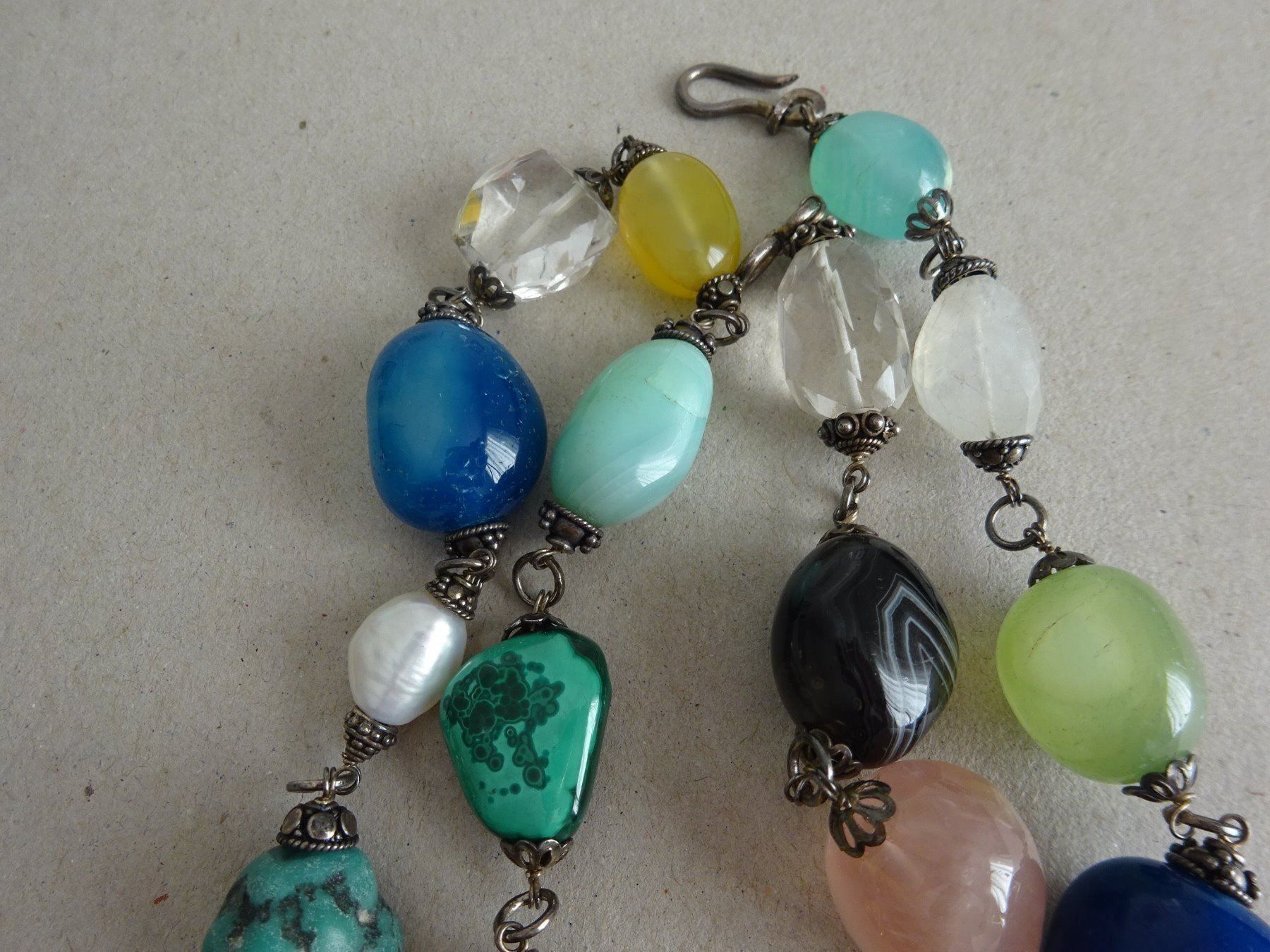 Catenine: Multicolor Edelsteinkette - 925 S – Usato da Esslingen venduto da eintagammeer 3