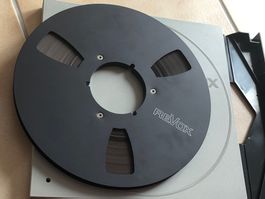 Revox Alu Spule 26,5 cm Schwarz Bandmaterial und Schuber