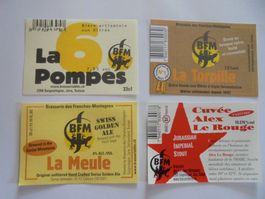 Brasserie des Franches-Montagnes BFM, 4 étiquettes de bière