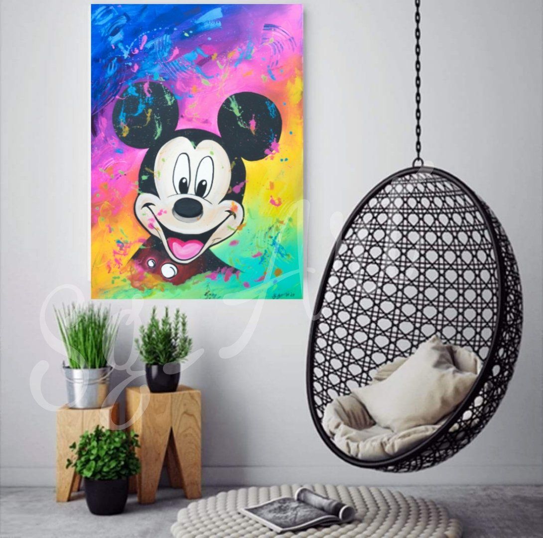 Dipinti: Acrylbild "Micky" Disney bunt Neu Unikat – Nuovo e nell'imballaggio originale da Rheinau venduto da Sussel 6