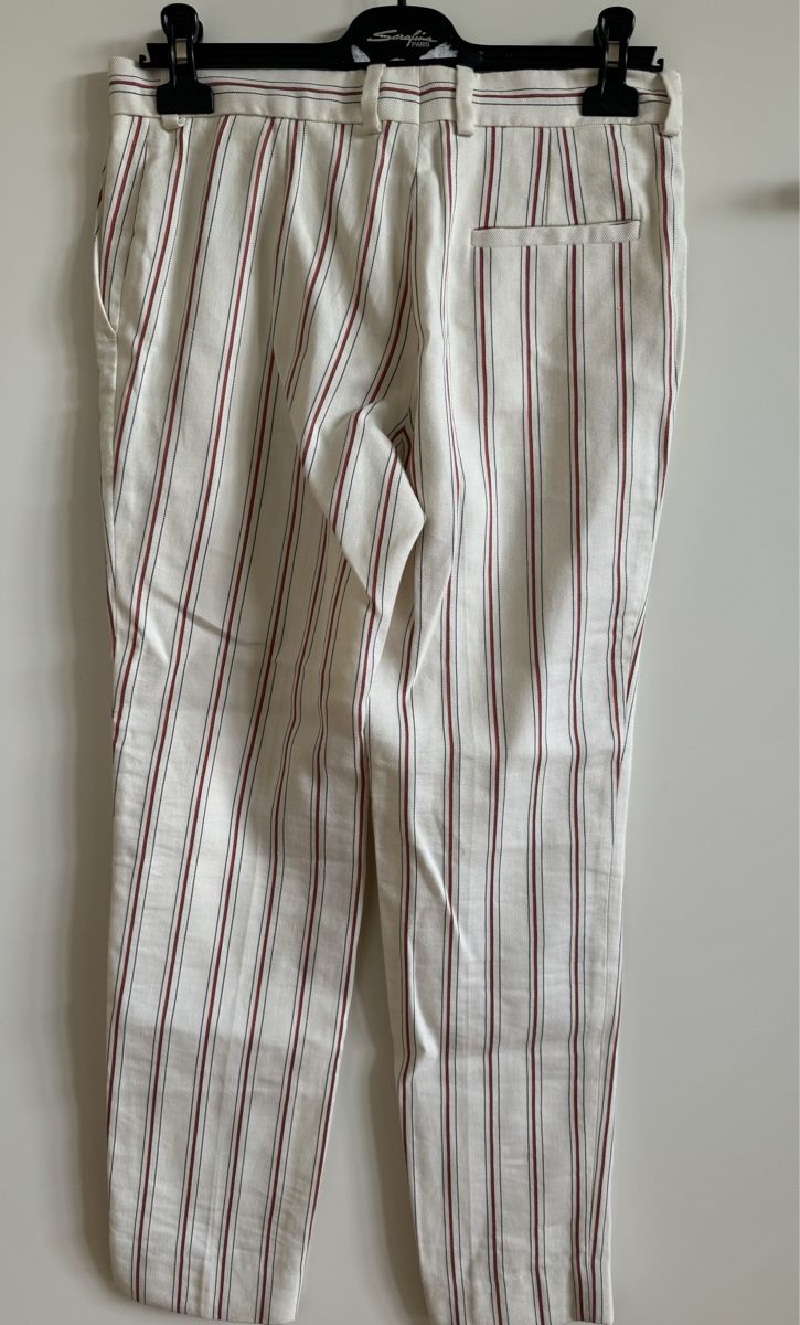 Sandro Hosen: Pantalon rayé SANDRO en coton lin T38 – Neu (gemäss Beschreibung) aus Morges von sandy069 1