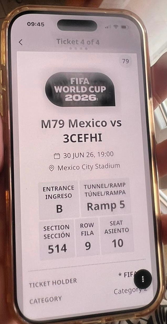 Biglietti: FIFA 2026 World Cup Ticket / M79 Mexico vs 3CEFHI – Nuovo (secondo la descrizione) da Herisau venduto da travelmotivation