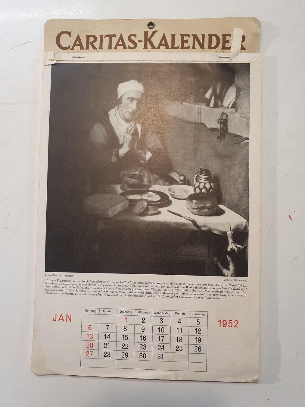 Calendari: Caritas Kalender 1952 – Usato da Zürich venduto da loosebone