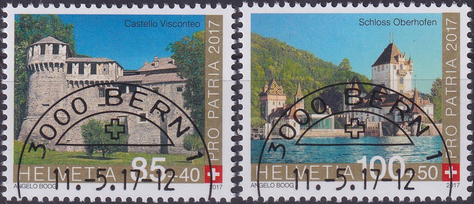Tutti i francobolli: 2017, B335-B336 mit Ersttags-Halbmond-Stempel BERN – Usato da Sursee venduto da Luzernerraute