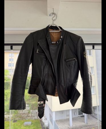 Harro Lederjacke schwarz gefüttert Grösse 38 echt Leder