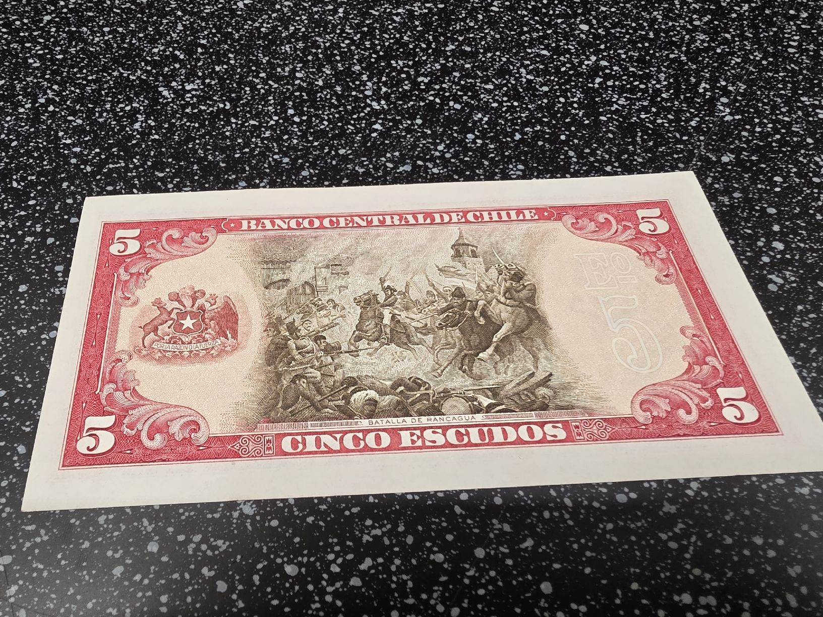 Banknoten: Banknoten Chile 5 Escudos  – Neu und originalverpackt aus Herisau von Antiques.AR 1
