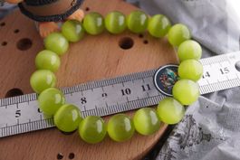 Katzenauge Grün  12mm Kugel Armband    ab 3.- (Räumung!)