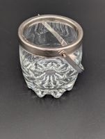 Kleiner Eiskübel Glas mit Silberrand & Henkel – Vintage