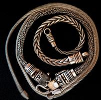 1 mal Silberkette und 2 Armbänder 925 alles Unikate