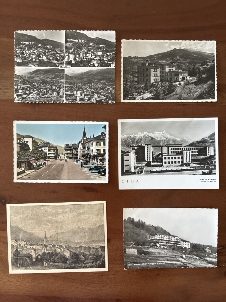 Ansichtskarten: 8 Ansichtskarten Schweiz von Monthey VS – Gebraucht aus Oftringen von Cla.vD.74 2