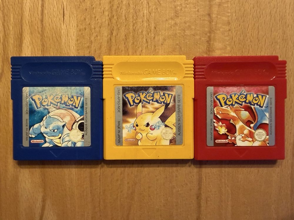 Pokemon Gameboy Spiele, Blau, Gelb und Rot, Top Zustand! (Gebraucht) in ...