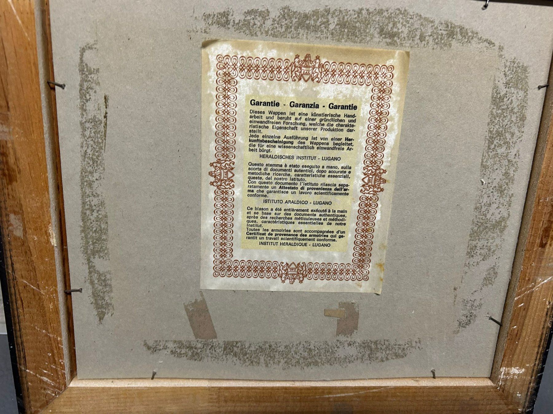 Dipinti: Quadro stemmi Canonica-Angst – Usato da Melano venduto da H-Sara 2