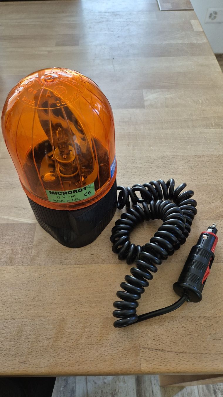 Alarmanlagen: Orangene Warnleuchte MICRO ROT mit Magnetfuss, Top! – Gebraucht aus Wilihof von Allerlei123