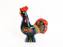 Vintage schwarzer schwedischer Dala-Hahn, Originalaufkleber