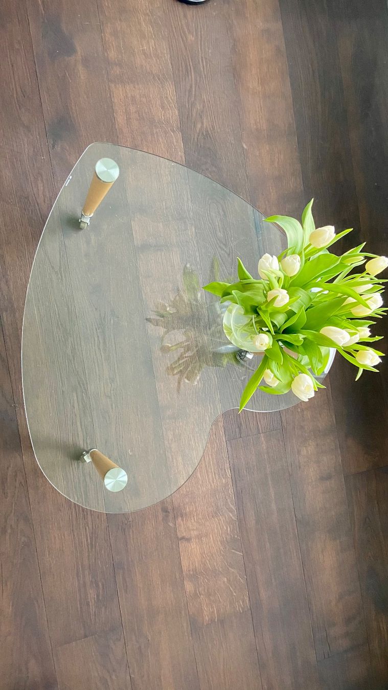 Tische: Couchtisch Glas & Holz "Herzform" – Gebraucht aus Maur von Grandslam 3