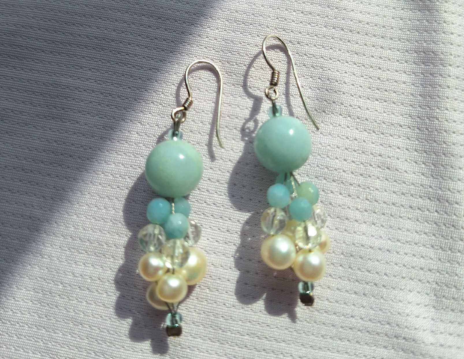 Ohrringe & -stecker: Ohrhänger mit Aquamarine Kugeln – Gebraucht aus Kerzers von ExpressoTerreno