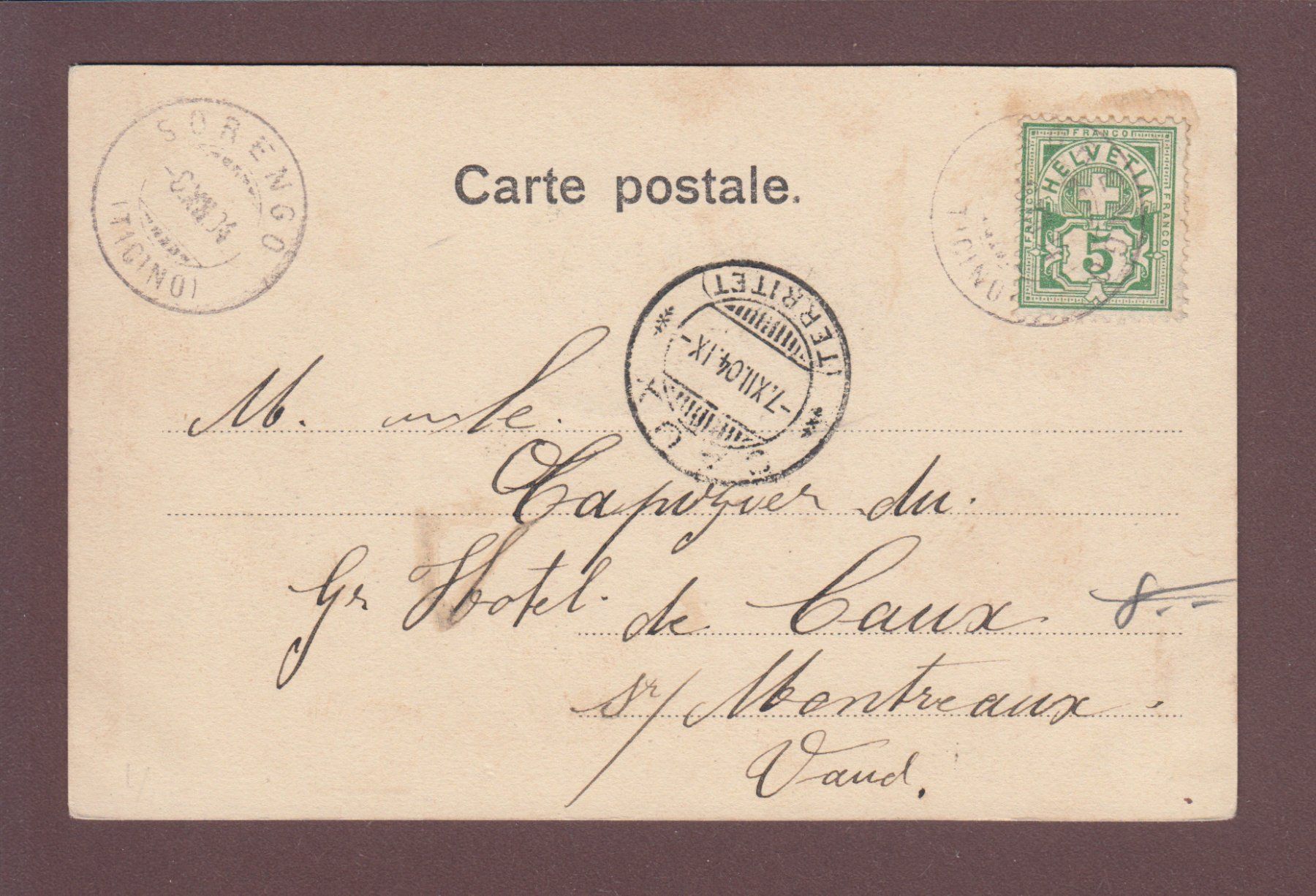 Cartoline postali: LUGANO - 1904 – Usato da Pully venduto da nicecards 1
