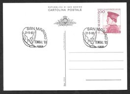 San Marino Ganzsachen-Postkarte gest. Tembal 21.5.1983