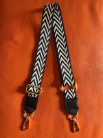Schultergürtel für Handtasche (Schwarz-Weiss) **Gold Haken