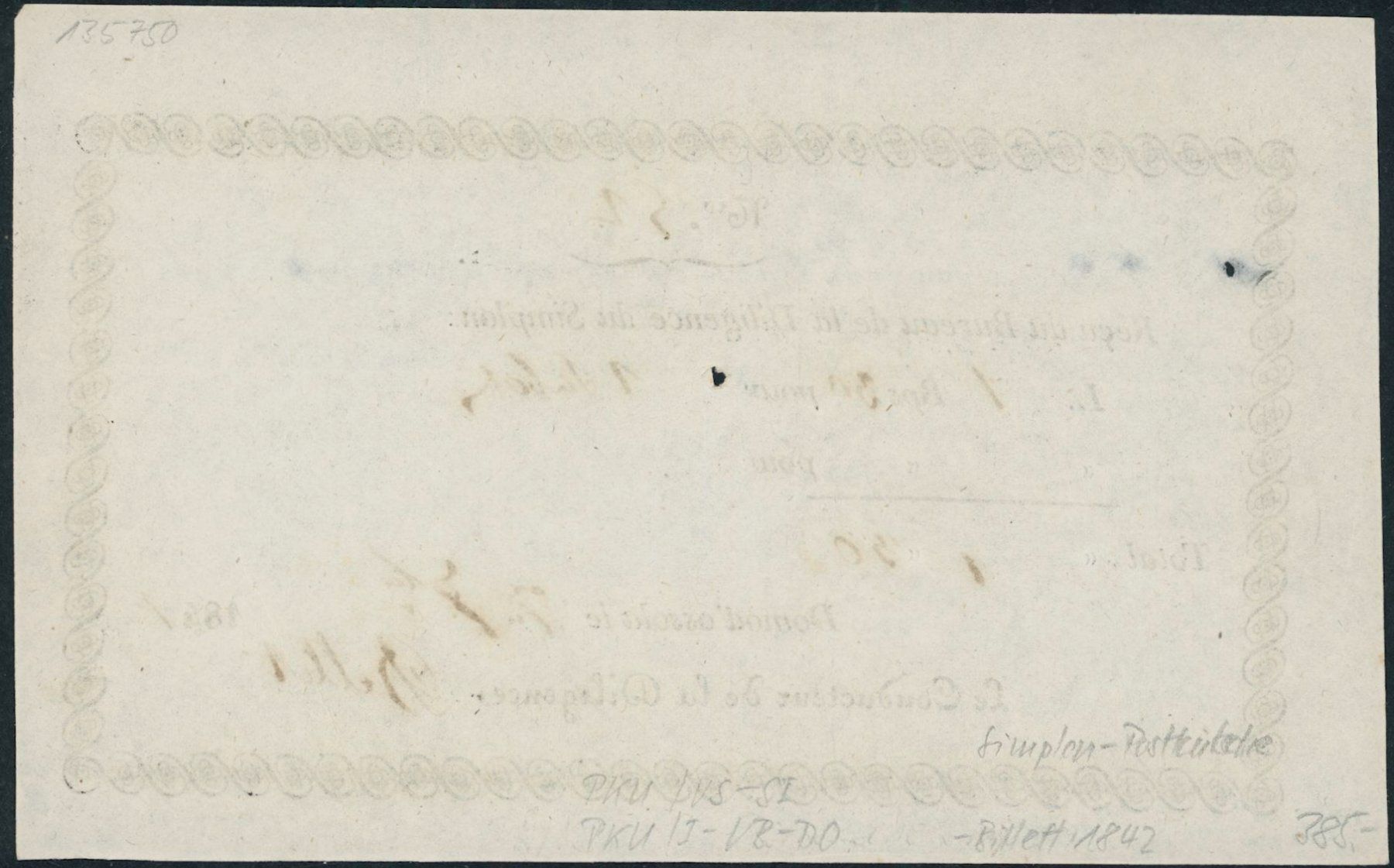 Alle Briefmarken: I VB / VS Simplon Pass - Postkutsche - Billett - 1842! – Gebraucht aus Schindellegi von leecollect 1