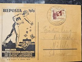 sehr seltene Karte und Stempel (Marke = 5.--, Kaffeeschaden)