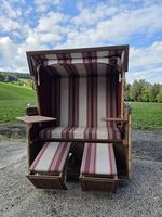 Klassischer Strandkorb mit Fussteilen & Abdeckung