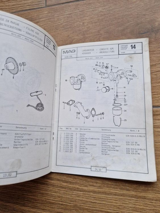 Original Ersatzteilliste MAG Motor 1026SRL Kaufen auf Ricardo