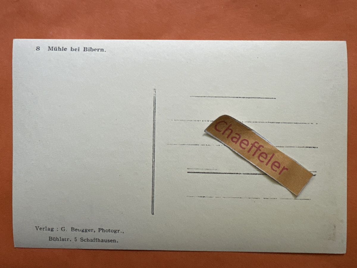 Cartoline postali: Naturstudien:  8  Mühle bei Bibern – Usato da Zürich venduto da Chaeffeler 1