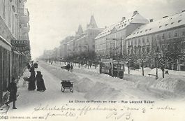 La Chaux-de-Fonds en hiver - Tramway 1905, très belle carte