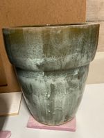 Blumentopf Keramik grün-grau H 55cm D 48cm guter Zustand
